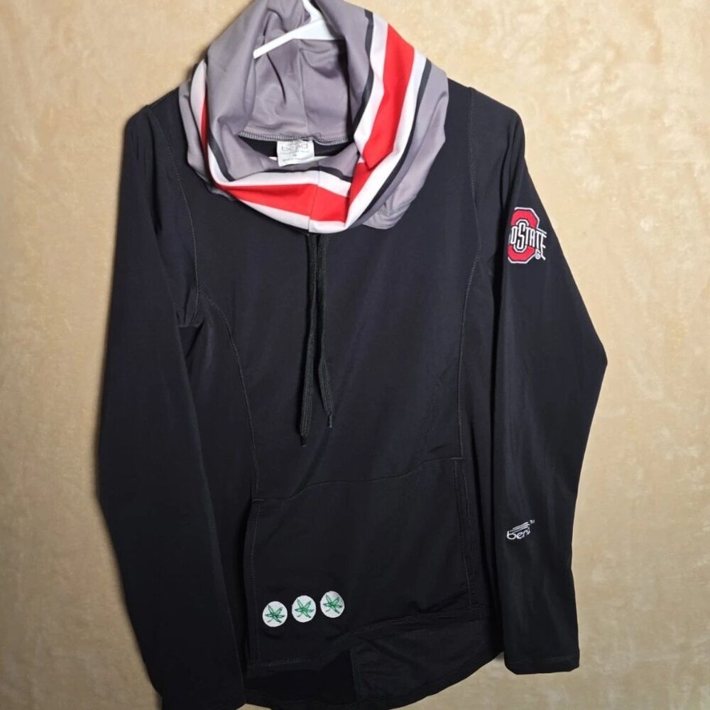 The Ohio State University Luxe Funnel Neck Hood Sweatshirt Womens M Black 190